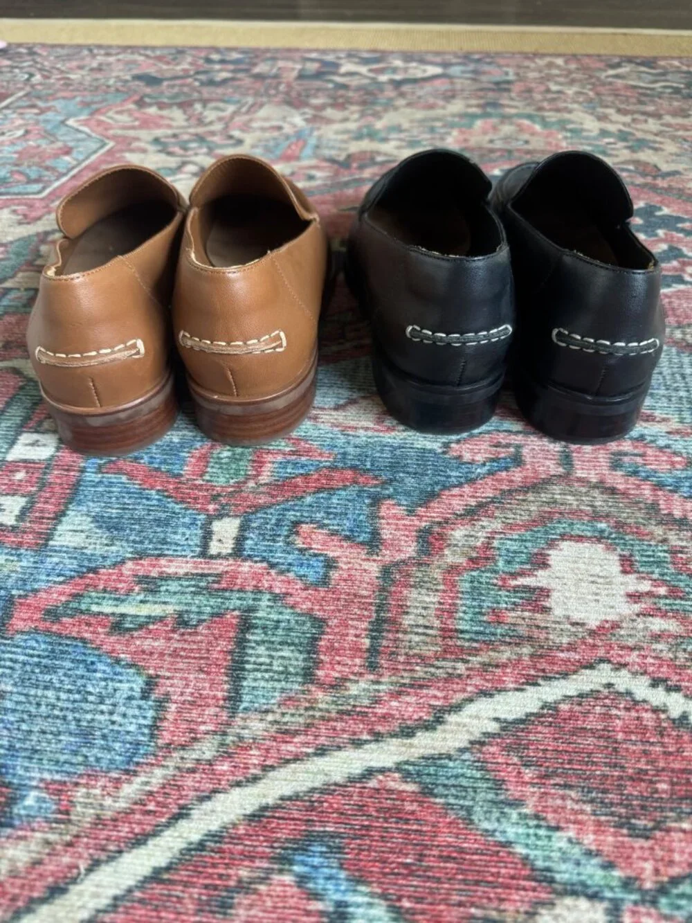 TWO PAIRS Everlane Womens The Modern Loafer Black and Camel 10.5